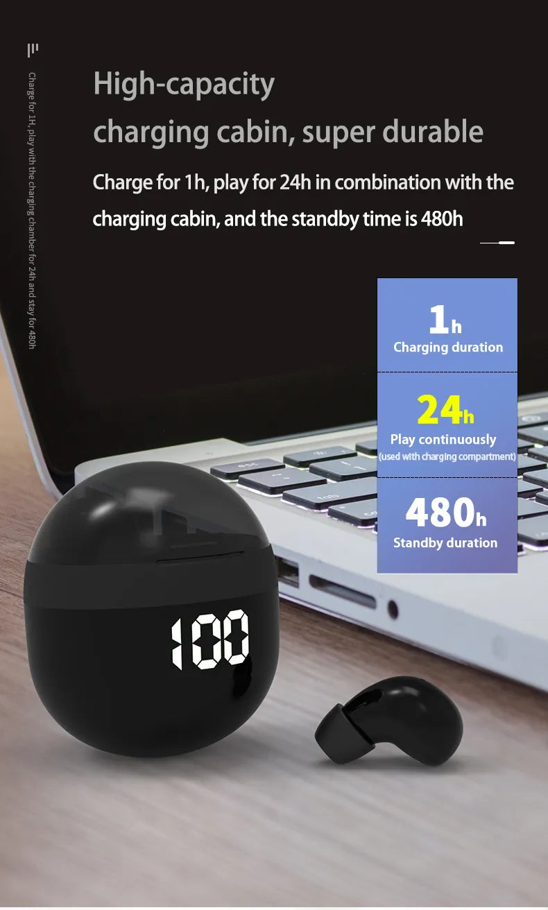 Invisible Noise Reduction Bluetooth Ultra-lightweight Micro Earbuds