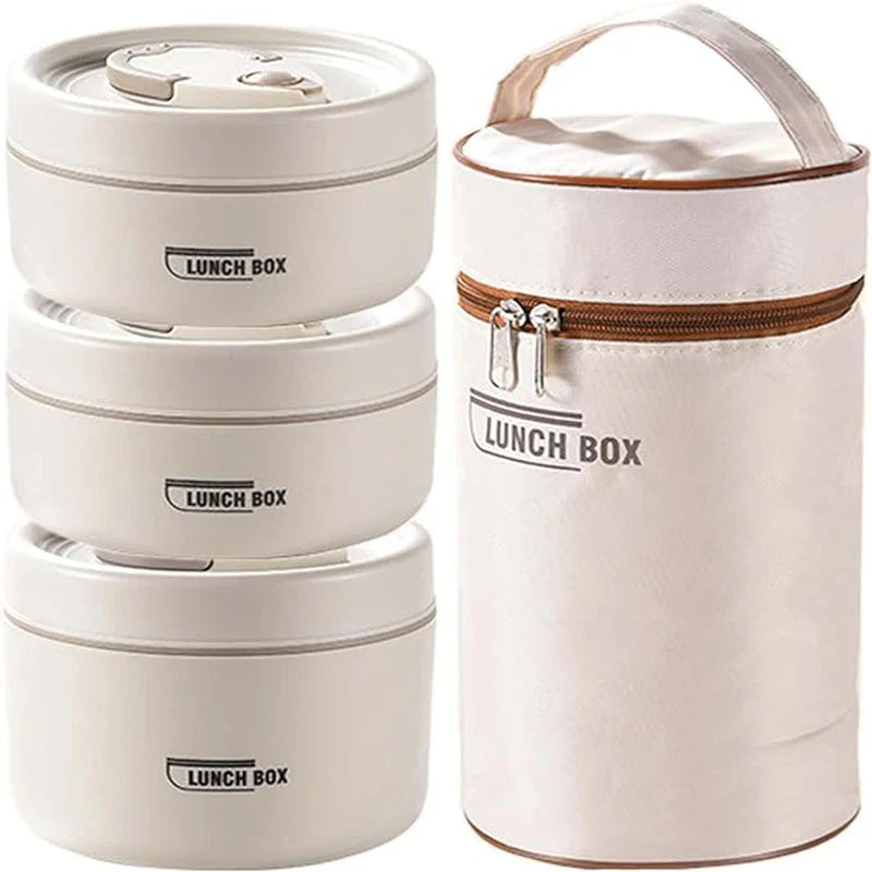 Multi-Layer Microwave-Safe Thermal Lunchbox Container Set with Extra-Long Insulation (3pcs)