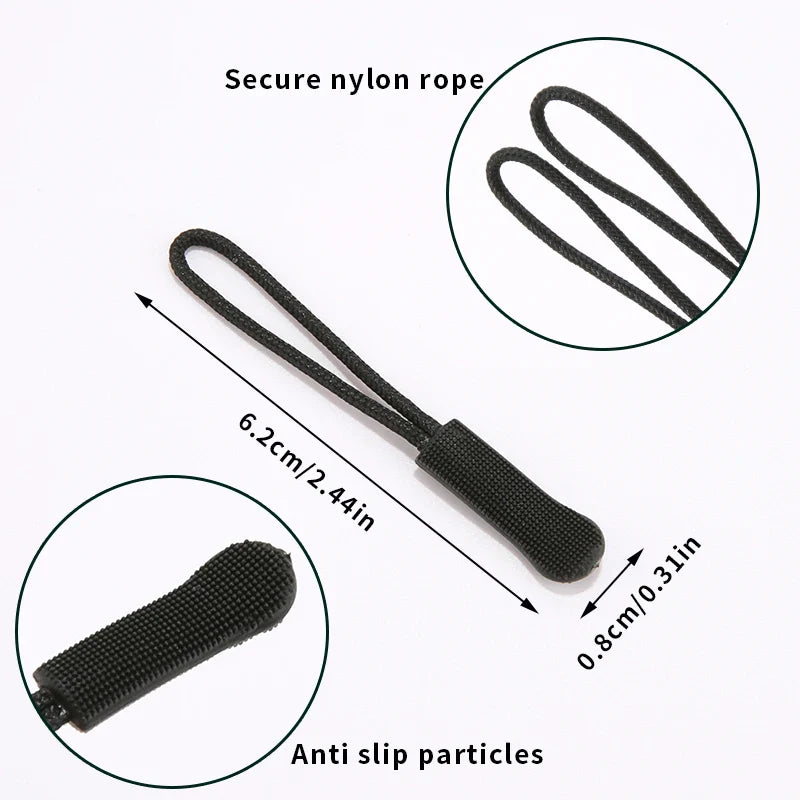 Jackets & Bags Universal Fit Zipper Replacements / Pull Cord Extenders (20-Pack)