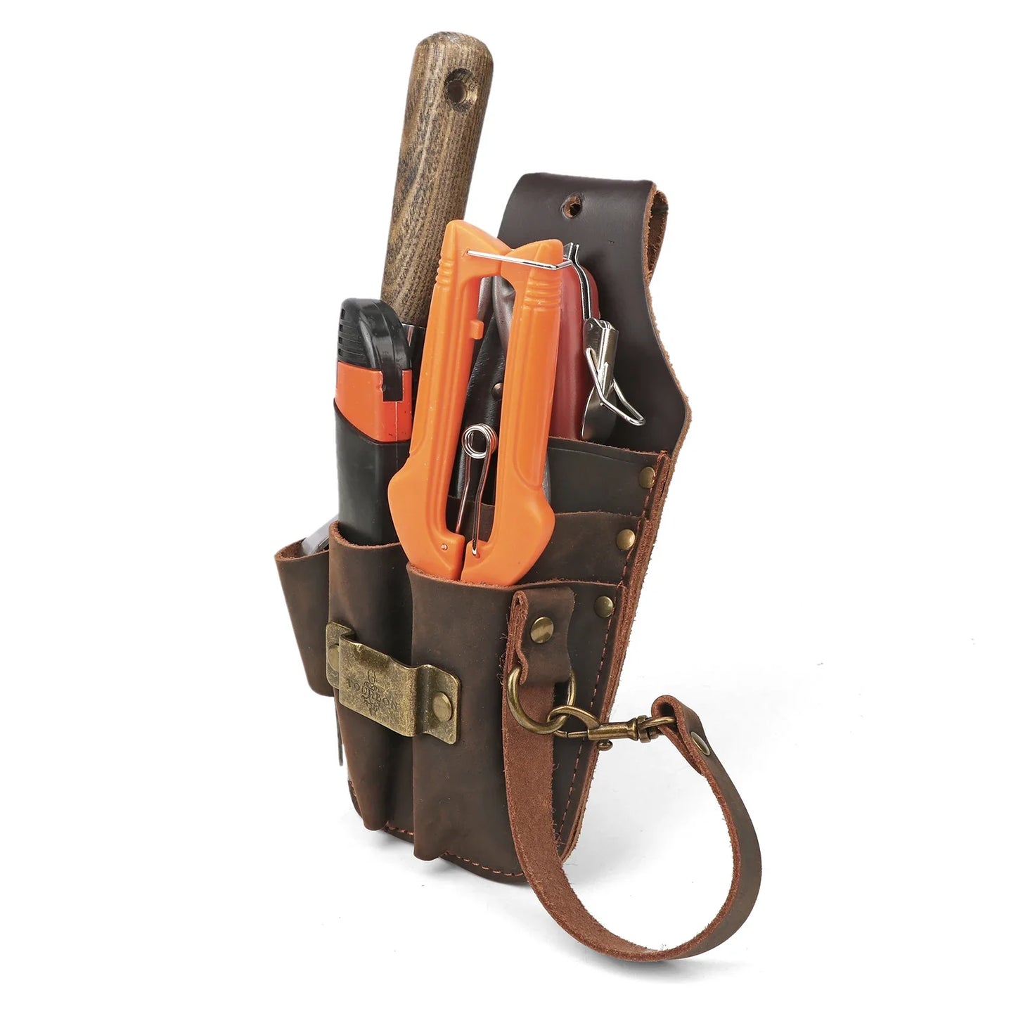 Reinforced Tourbon Leather Multiple Pockets Unique Belt Tool Organizer