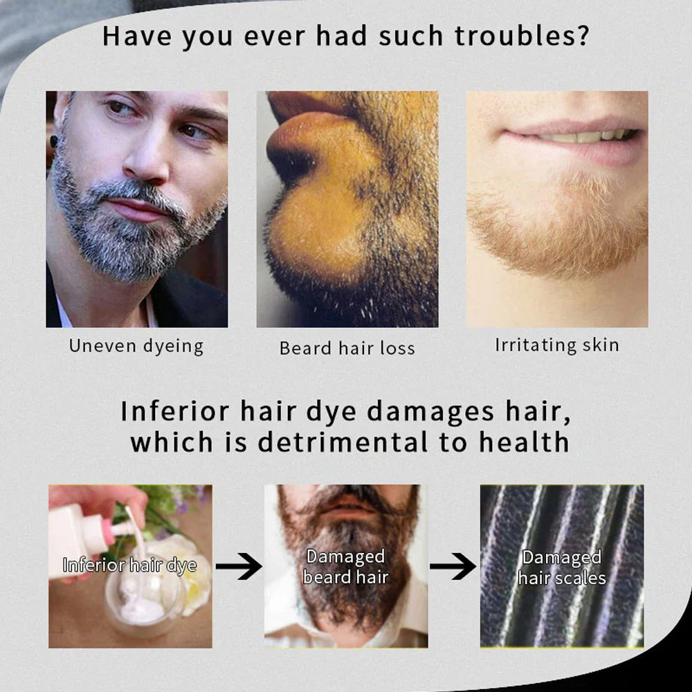 Instant Natural Beard Blackening Nourishing Care Shampoo for Men