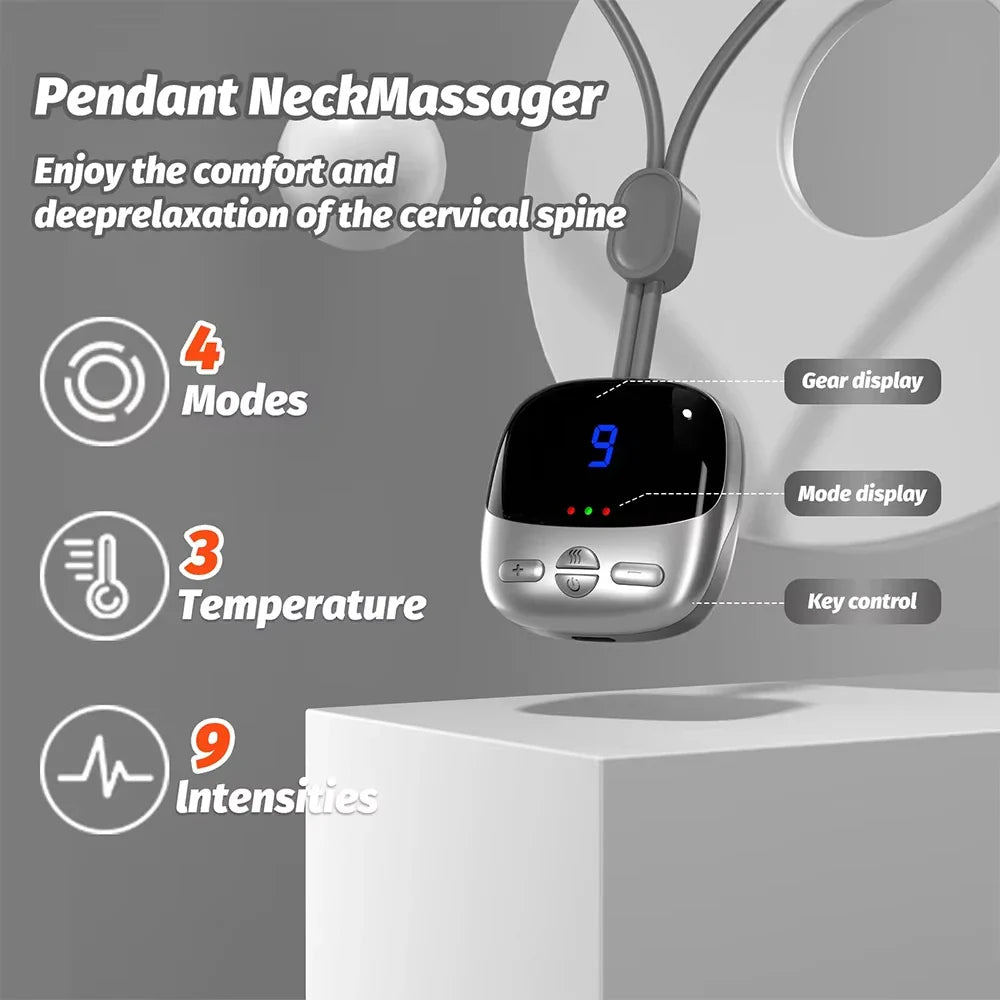 NeuroWarm Multi-Zone Hands-Free Wearable Cervical & Shoulder TENS Heat Massager
