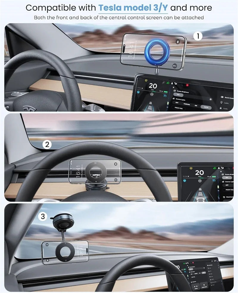 Multi-Angle Dashboard & Windshield Magnetic and Advanced Vacuum Suction Car Mount