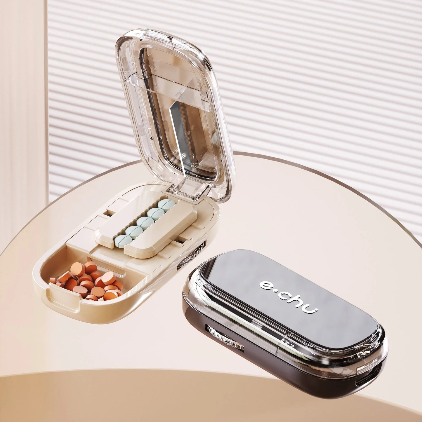 Japanese Smart Pills Splitter (Halved / Quartered) with Storage Organizer