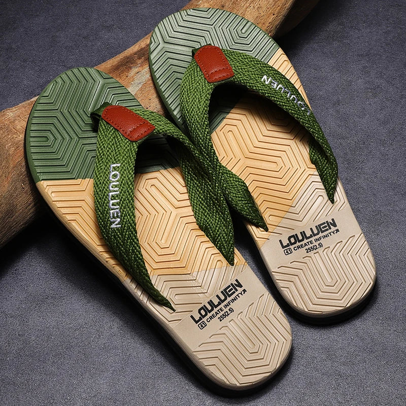 Waterproof & Anti-Slip Flexible Men's Cushioned Summer Flip Flops