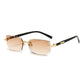 Modern Slim Rimless Impact-Resistant UV400 Lightweight Sunglasses