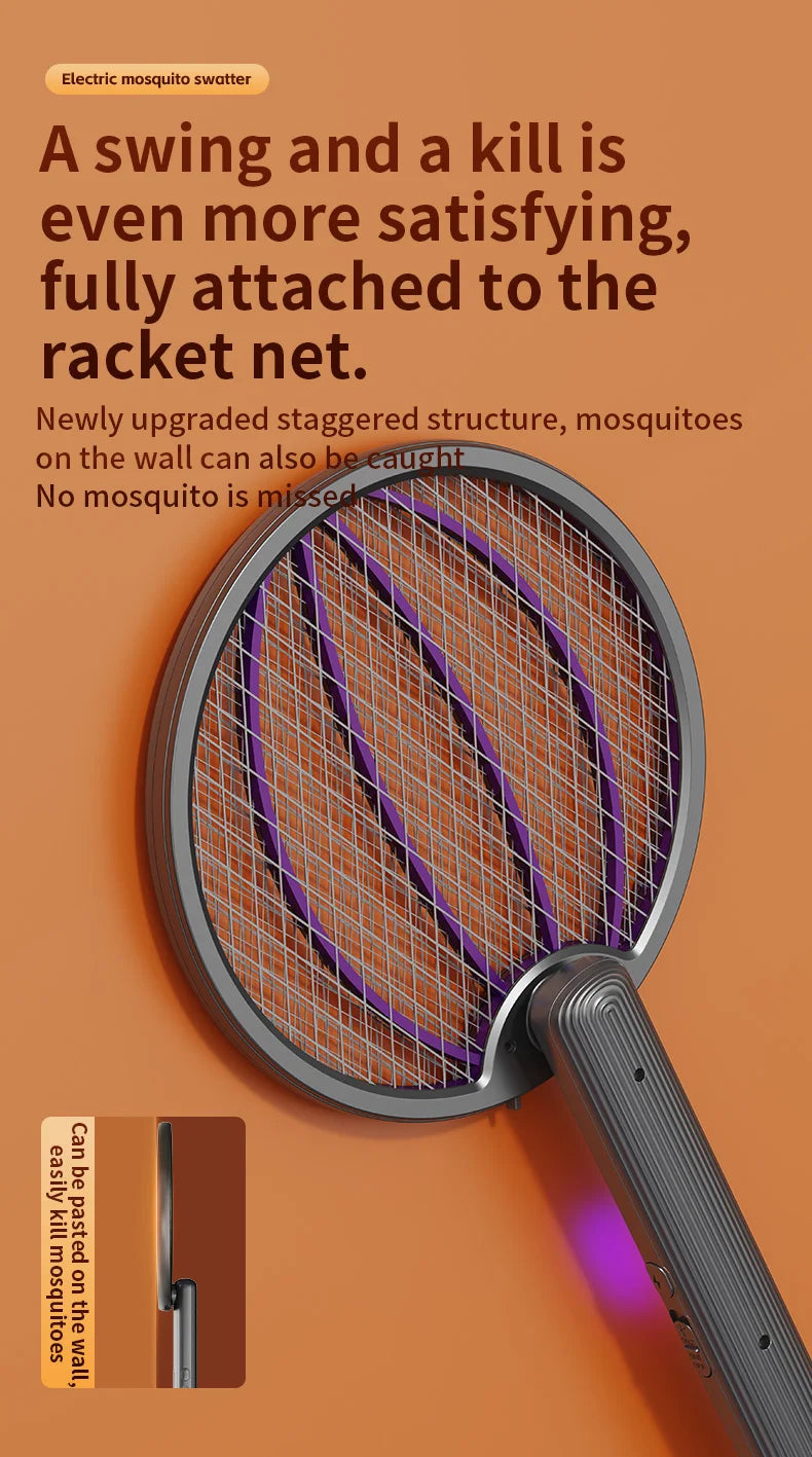 UV Attract 3-in-1 (Handheld / Stand / Wall-Mount) Rechargeable Mosquito Swatter