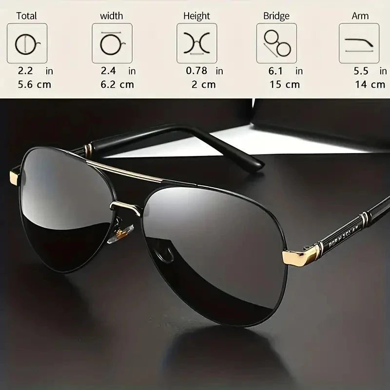 Elite Metal Frame Polarized UV400 Aviator Designer Sunglasses