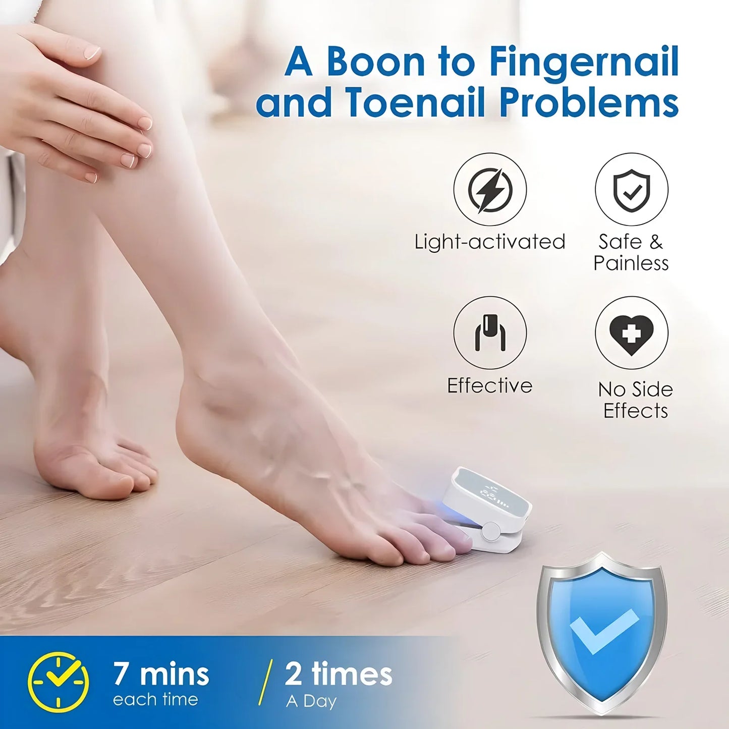 Rechargeable Infrared + Blue Light Fingernails & Toenails Fungus Treatment Device