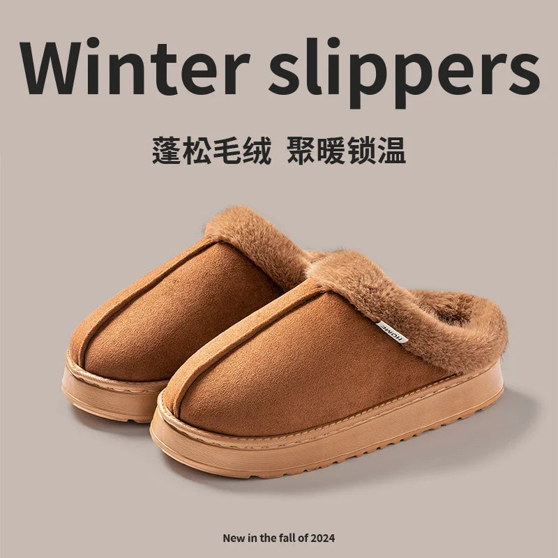 Thick Supportive Sole Lightweight Consistent Temperature Insulation Unisex  Winter Slippers