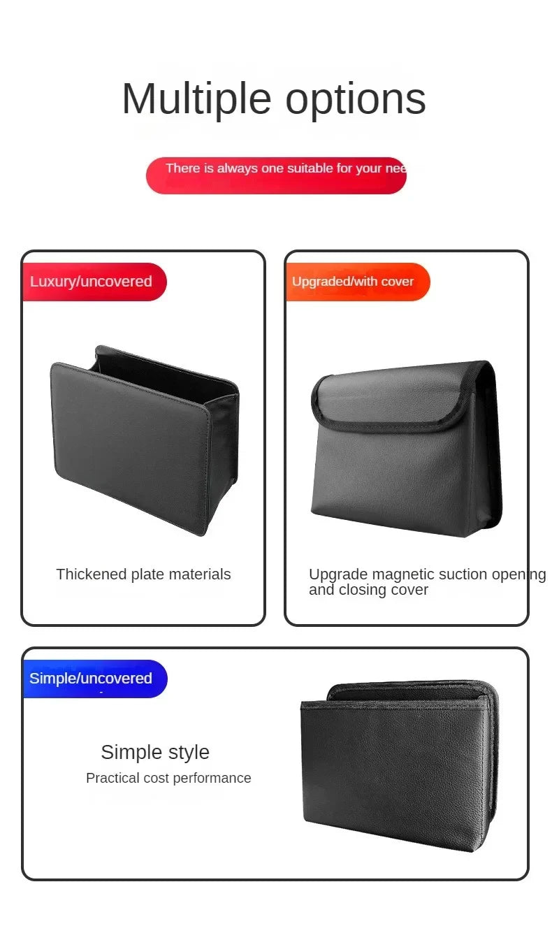 Multi-Use Foldable Car Organizer / Trash Container with Easy Clip-On Design