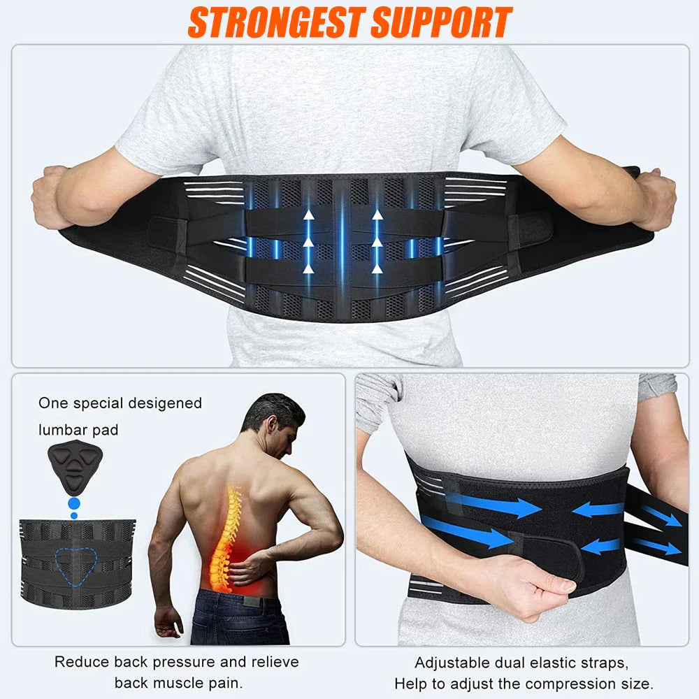 Orthopedic Advanced Lumbar Support Brace with 3D Cushion Pad for Focused Relief