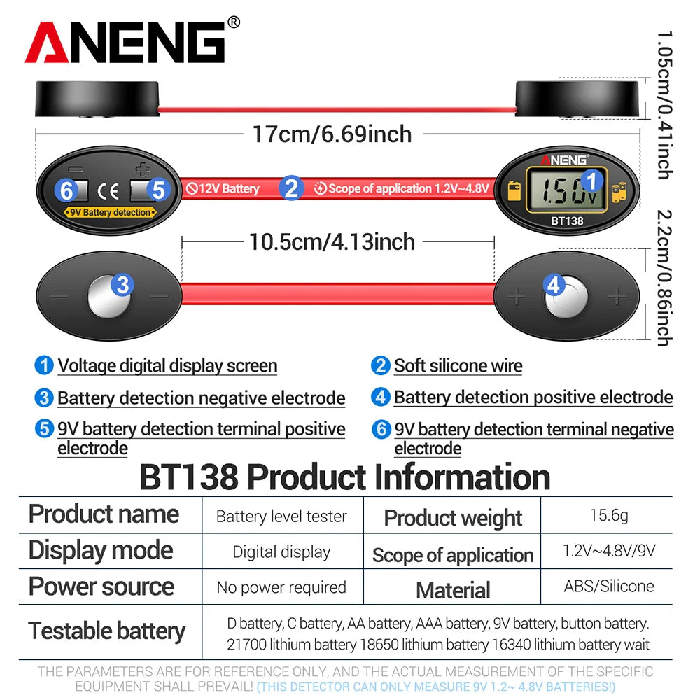 SlotFree Open-Fit Magnetic Multi-Battery Tester with Self-Powered LCD Display
