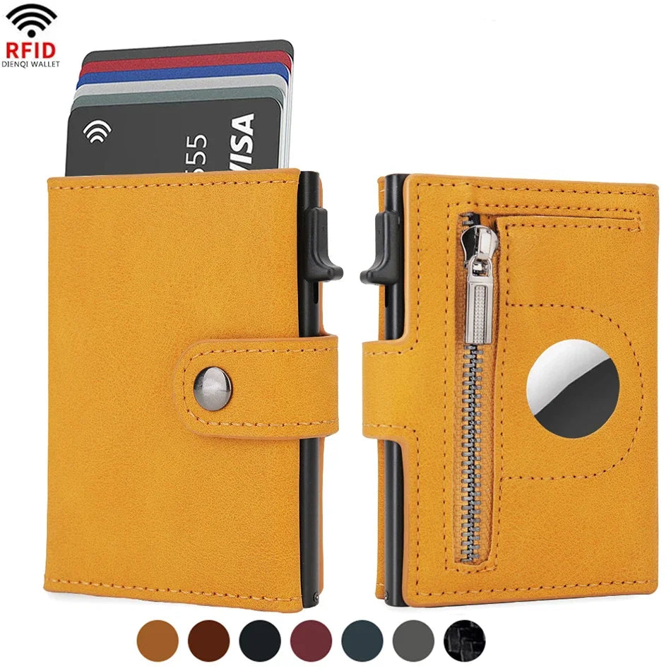 Maximum Carry RFID AirTag Wallet – Pop-Up Cards, Cash Compartment & Coin Pocket