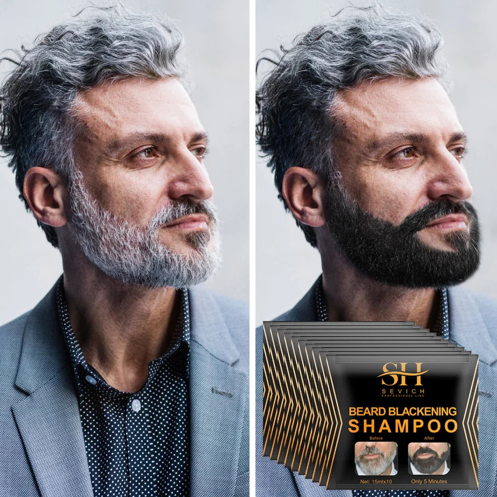Instant Natural Beard Blackening Nourishing Care Shampoo for Men