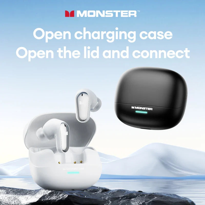 Monster Bluetooth 5.4 Dual Mode HIFI Stereo & HD Calls with Noise Reduction Earphones