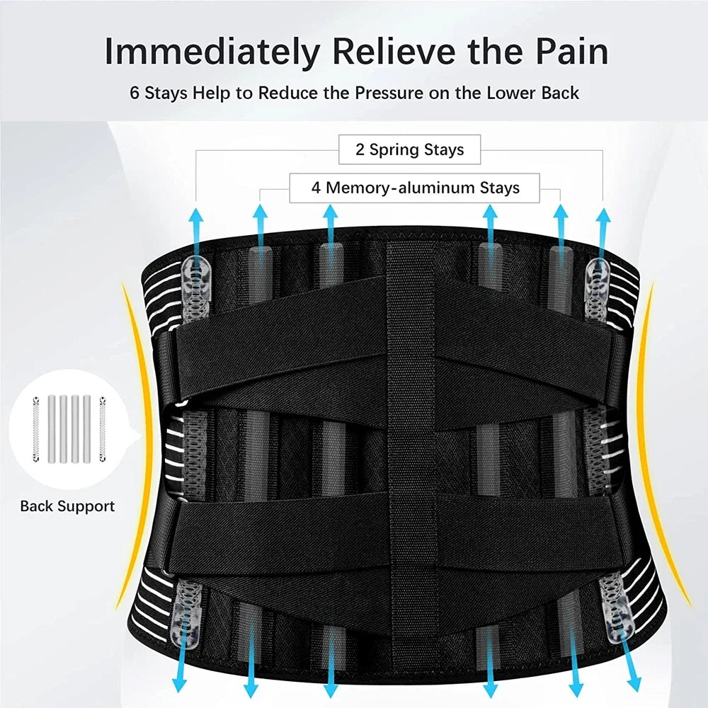 Orthopedic Advanced Lumbar Support Brace with 3D Cushion Pad for Focused Relief