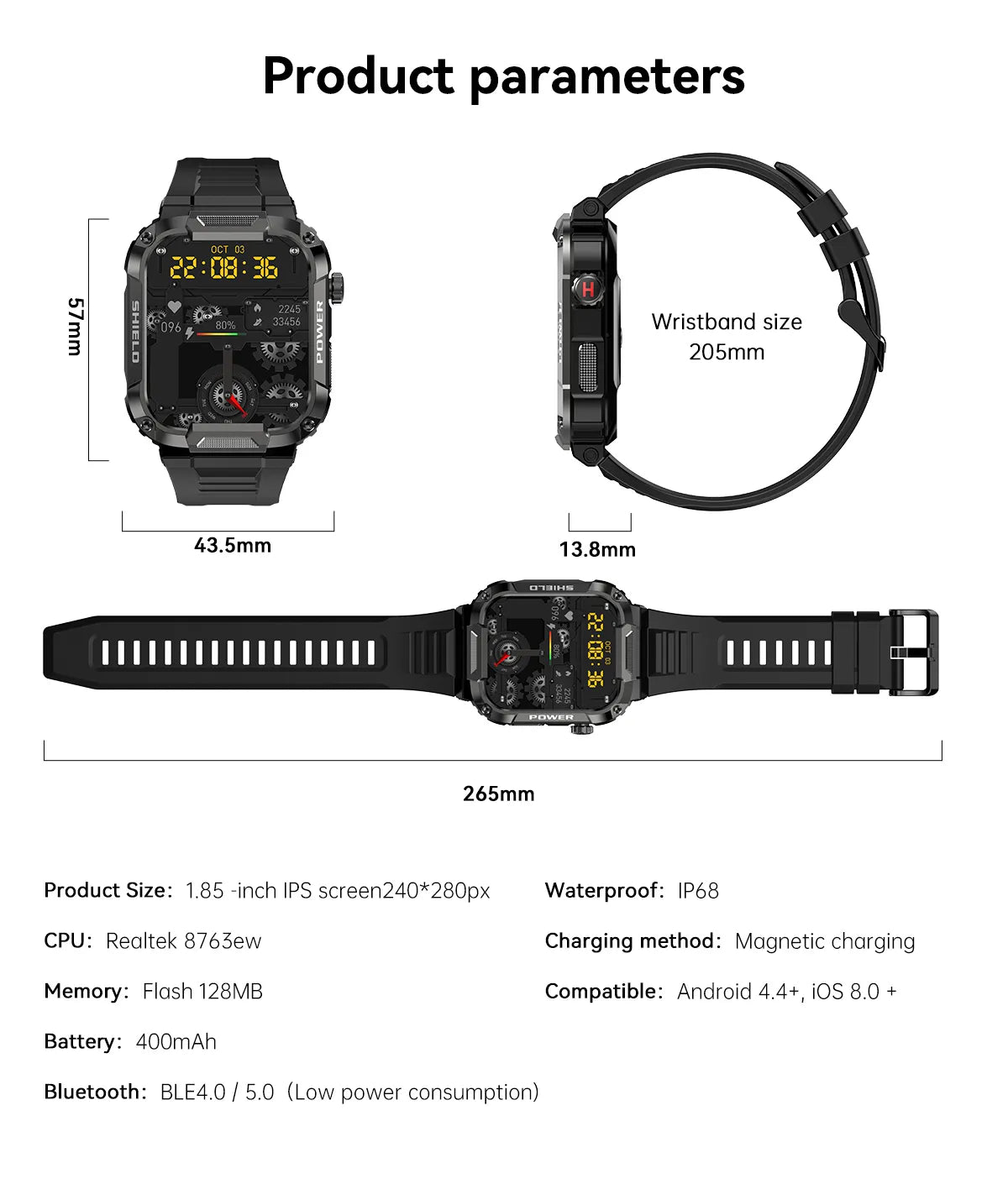 Robust Extremely Durable Waterproof Smartwatch