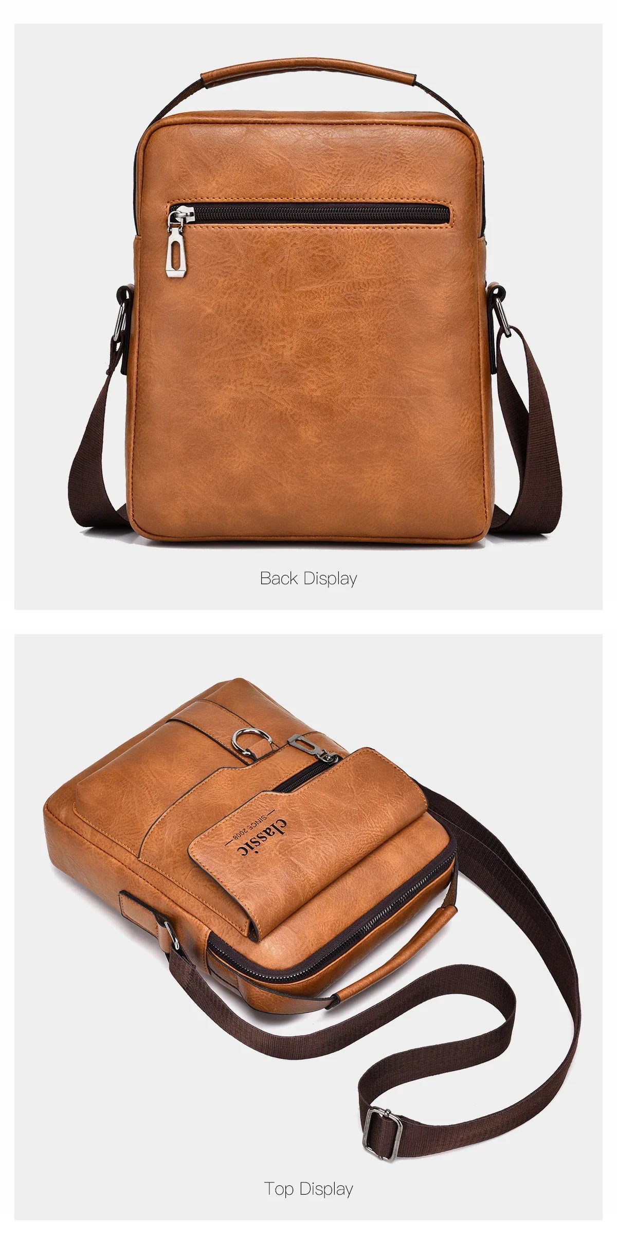 Vintage Textured Messenger Bag – Lightweight Compact & Practical