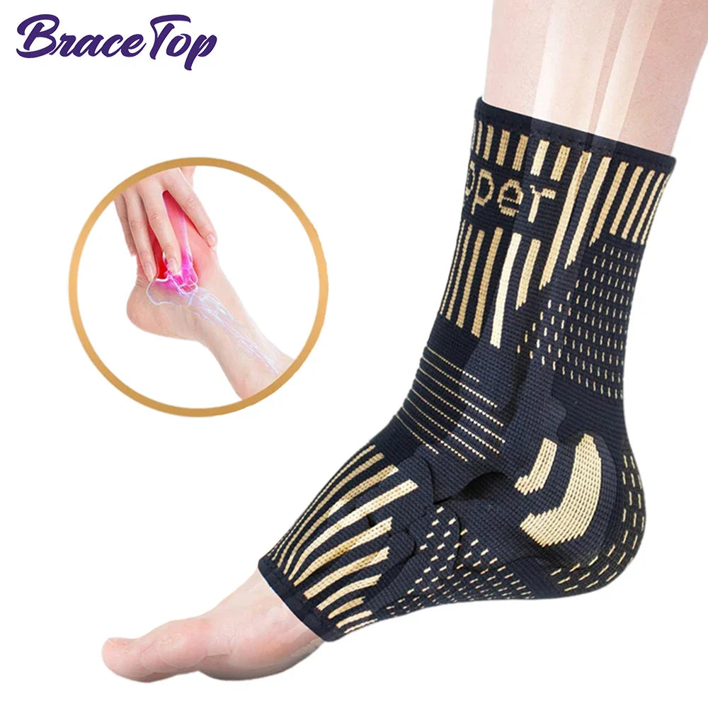 Medical-Grade Copper-Infused Fabric Ankle Brace for Pain Relief & Fast Recovery