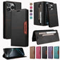 RFID Blocking Magnetic Leather Wallet Flip Case with Stand for iPhone