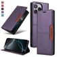 RFID Blocking Magnetic Leather Wallet Flip Case with Stand for iPhone