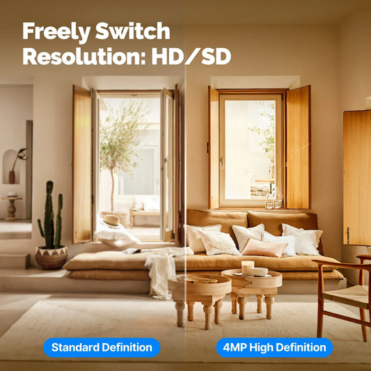 HD 4MP WiFi Night Vision Sound & Motion Detection Smart Security Camera