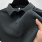 Short-Sleeve Plaid Pattern Ice Silk Polo Shirt