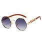 KAMMPT Vintage Double Bridge Gradient Multicolor Lenses Round Luxury Sunglasses