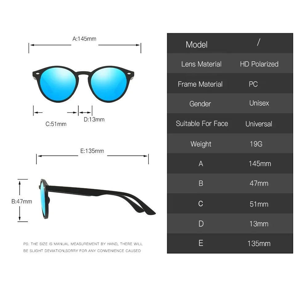 RetroRound Designer Polarized Driving Sunglasses UV400
