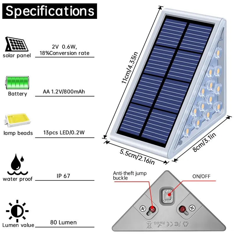 Super Bright Waterproof Solar Decor Garden Stairs Lighting