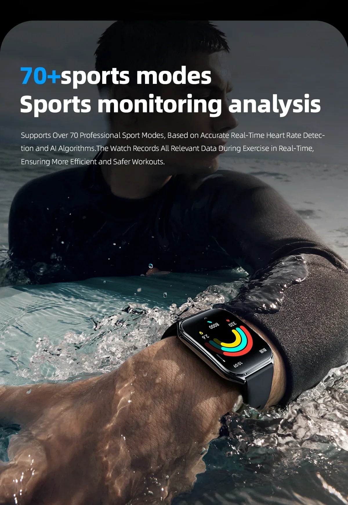 Ultra-Thin and Lightweight Brilliant 1.96” AMOLED Display Health Monitoring Smartwatch