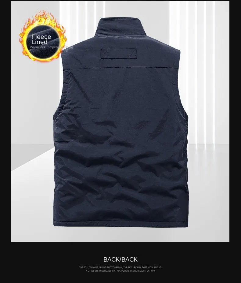 Casual Thermal Double-Sided Wear Multi-Pocket Men's vest