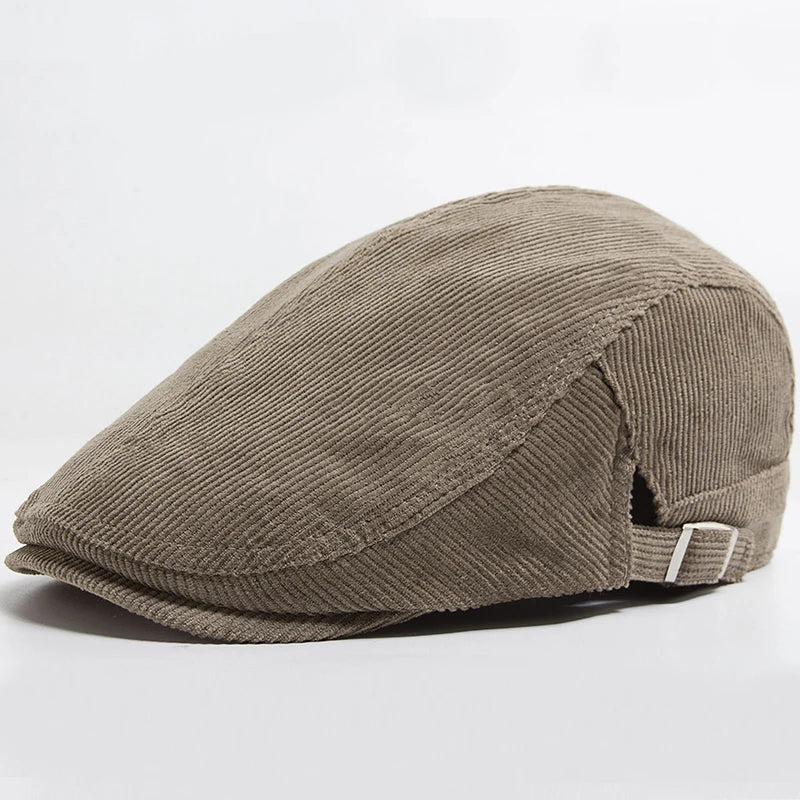 Vintage Corduroy Front and Back Wear Newsboy Flat Cap