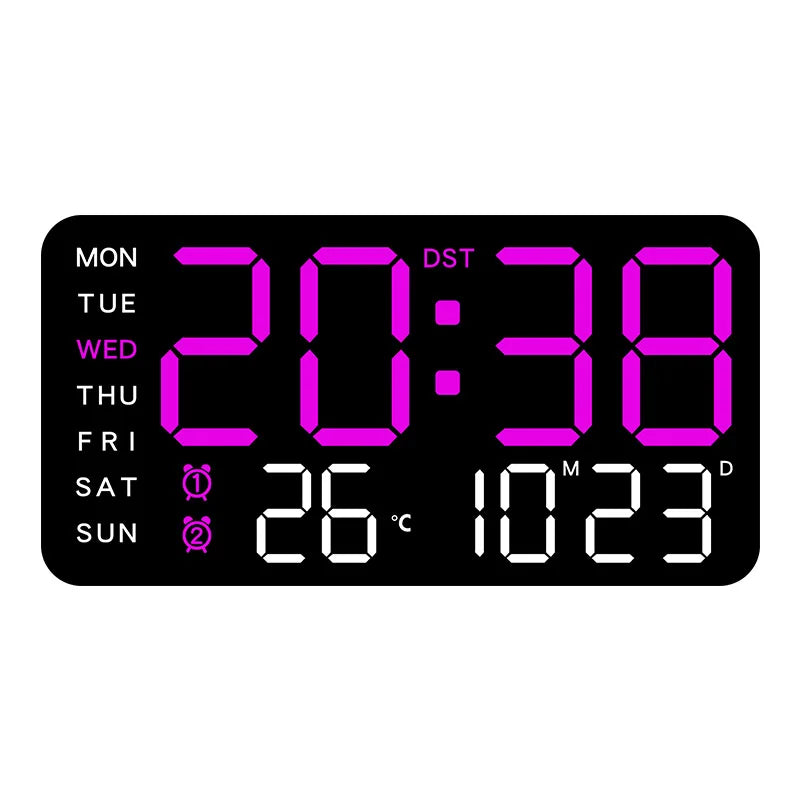 Seniors-Friendly Easy-Read Large Display LED Voice Control Alarm Clock