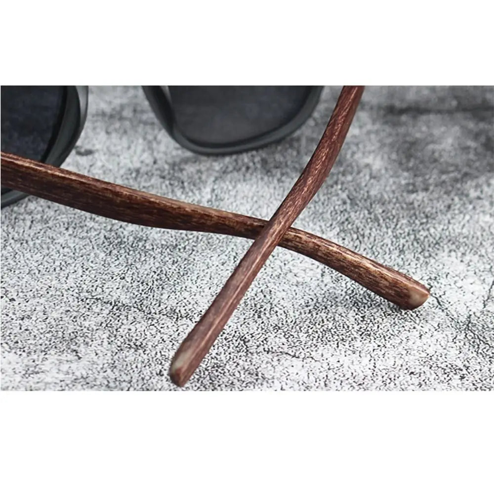 Trendy Retro Wood Grain Unisex Polarized UV Protection Sunglasses