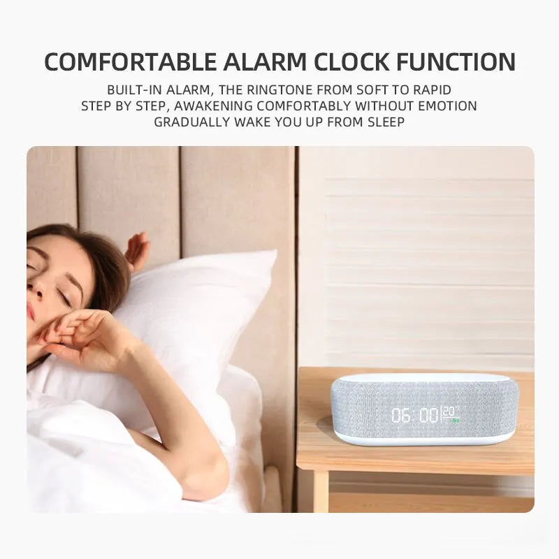 Smart 4 in 1 Wireless 15W Fast Charger Dock with LED Alarm Clock & Thermometer