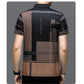 Business Pattern Print Short Sleeve Collar Polo Shirt