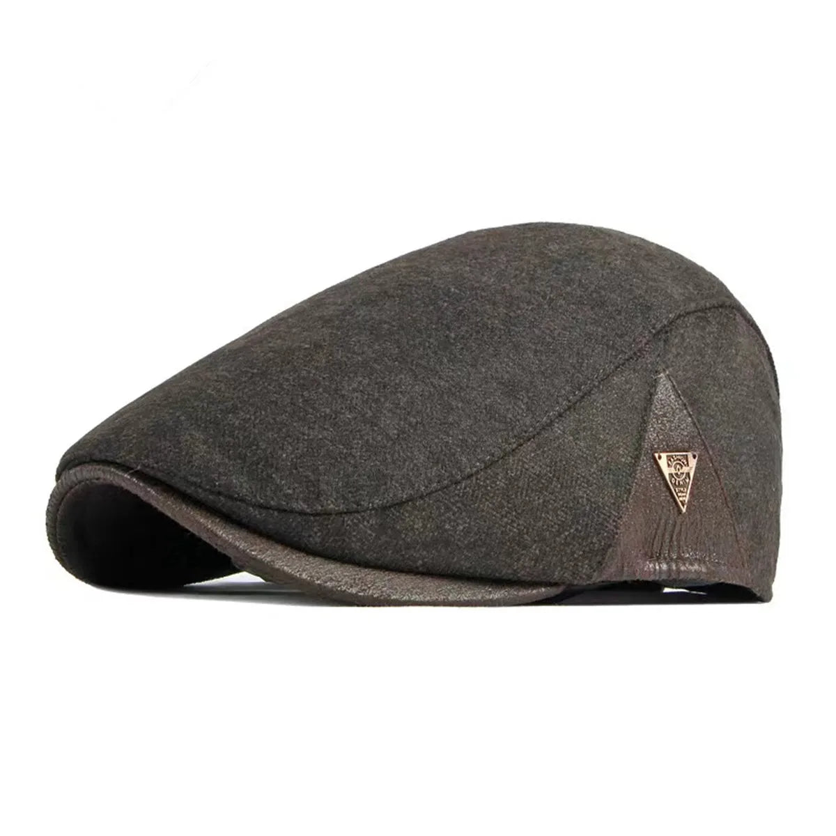 Spring & Autumn Adjustable Retro Flat Cap with Side Triangle Accent