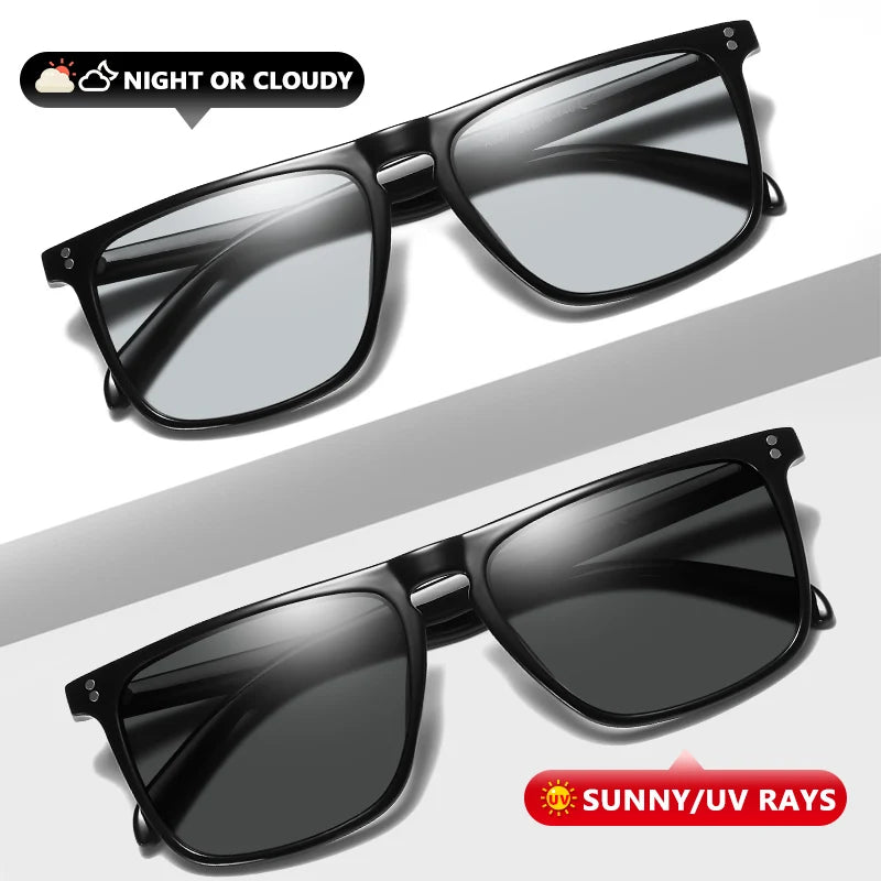 Anti-Glare Photochromic Polarized Day & Night Vision Driving Sunglasses