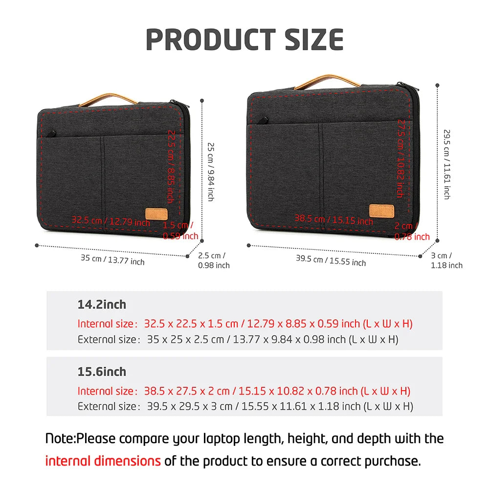 ComfortCarry 2-in-1  Thick Padding Lightweight Laptop Sleeve & Handheld Case