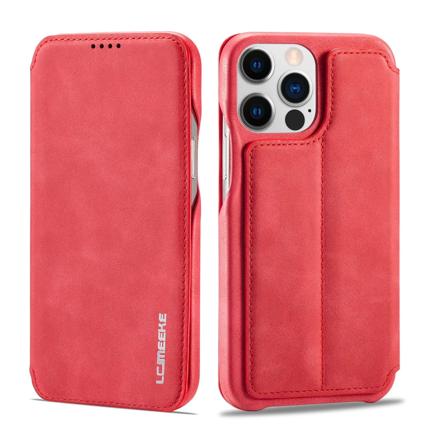 LuxeGuard Slim & Lightweight Flip Wallet Case for iPhone with Kickstand