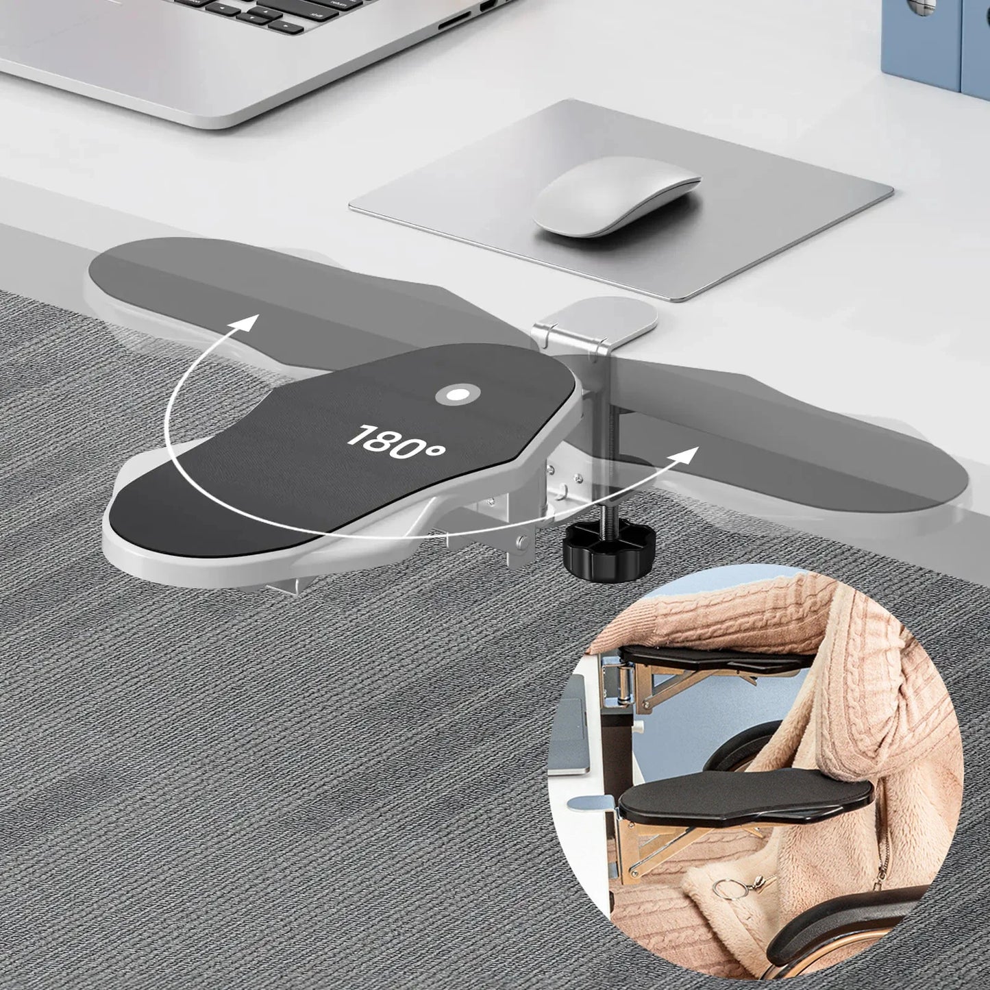 ArmEase Ergonomic Rotating Desk Arm & Wrist Rest Healthy Posture Support Pad