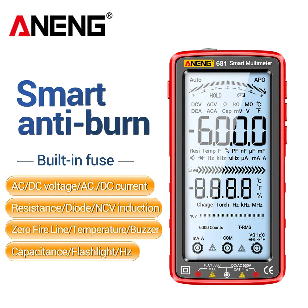 Professional Rechargeable Non-contact LCD Screen Digital Multimeter