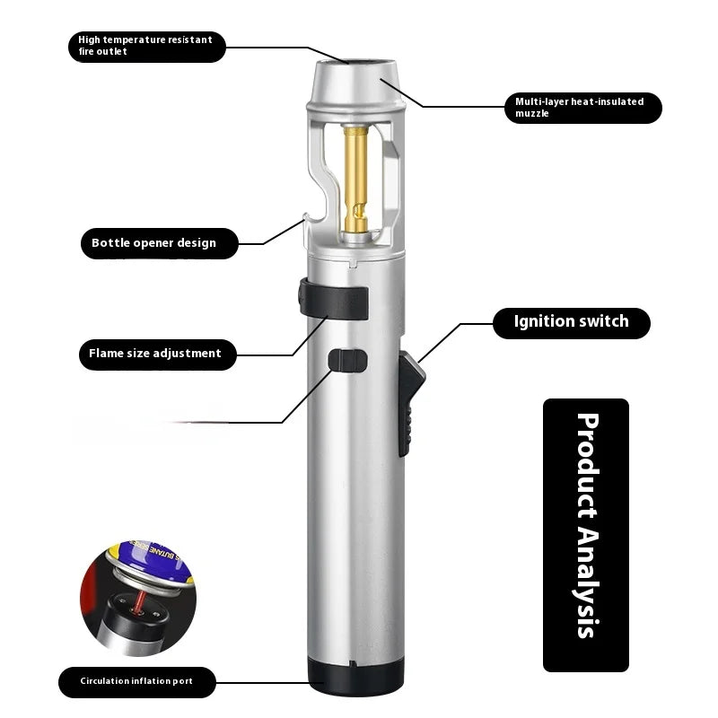 Heavy-Duty Metal Multi-Use Jet Torch Lighter Adjustable Flame, Safety Lock, Windproof