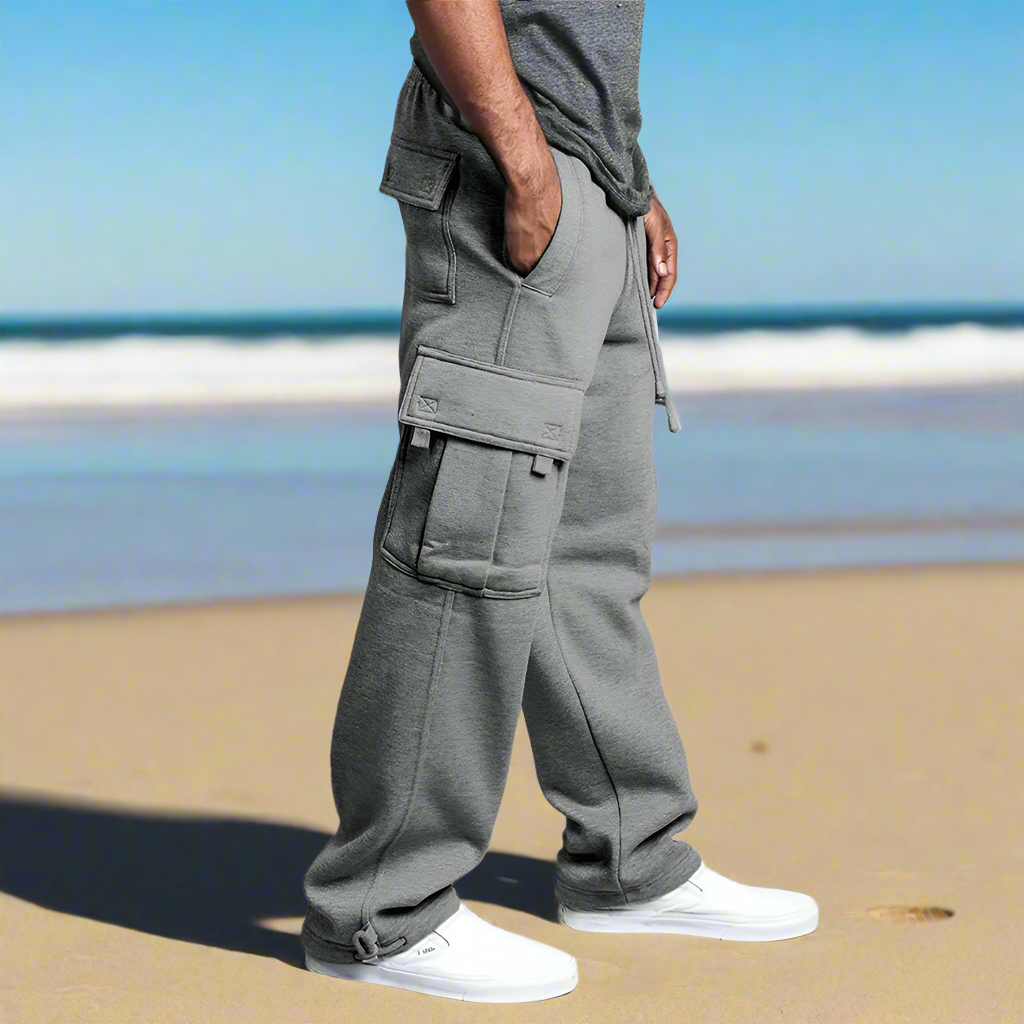 Men's Loose Fit Multi-Pocket Sweatpants