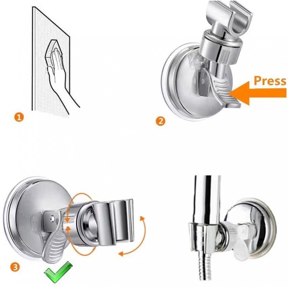 Universal Suction Cup Adjustable Shower Head Holder (2pcs)