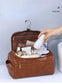Premium Faux Leather Large Capacity Water-Resistant Travel Toiletry Bag