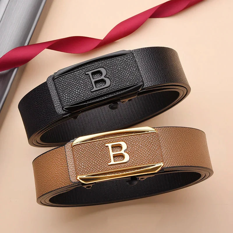 EasyLock No-Hole Toothless Automatic Buckle Business to Casual Flexible Fit Belt