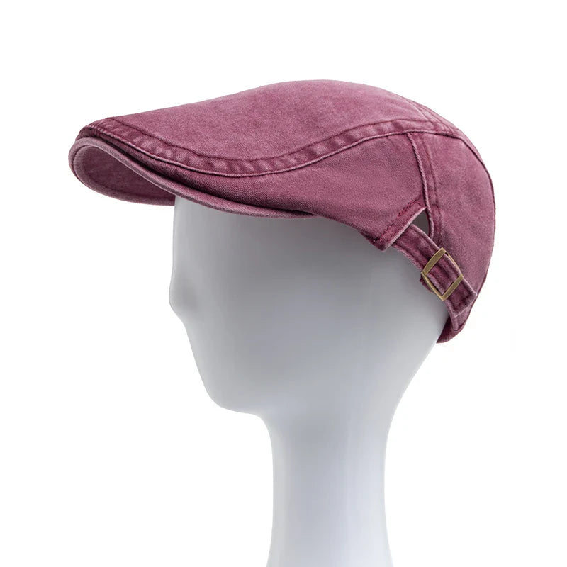 Vintage Soft Cotton Breathable Lightweight Adjustable Fit Newsboy Cap